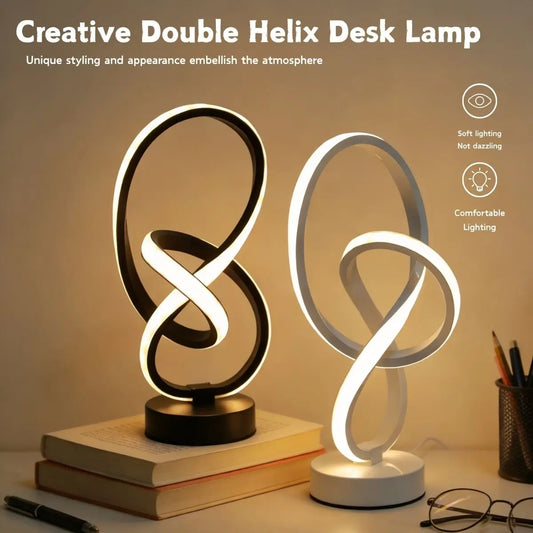 Lampe de bureau LED simple et créative avec USB, trois couleurs, luminosité réglable, chambre à coucher, salon, maison, lumière décorative de bureau