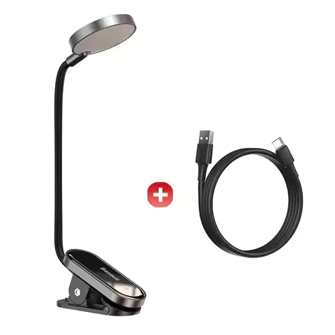 Baseus LED pince lampe de Table réglable en continu sans fil lampe de bureau tactile USB Rechargeable lampe de lecture LED veilleuse lampe d'ordinateur portable