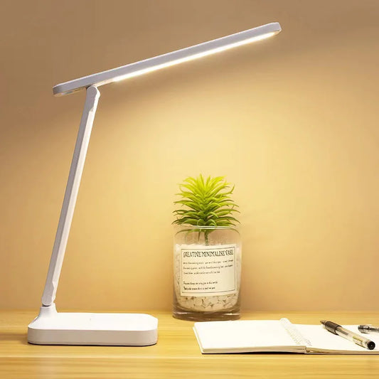 Lampe de bureau pliable, contrôle tactile USB, lumière nocturne à intensité variable, lampe de bureau LED rechargeable par USB pour la lecture et le lit dans les dortoirs étudiants