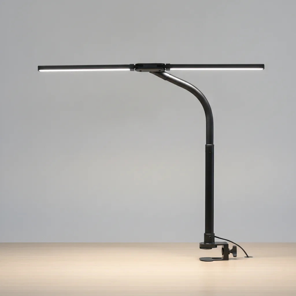 Lampe de bureau LED double tête — éclairage large