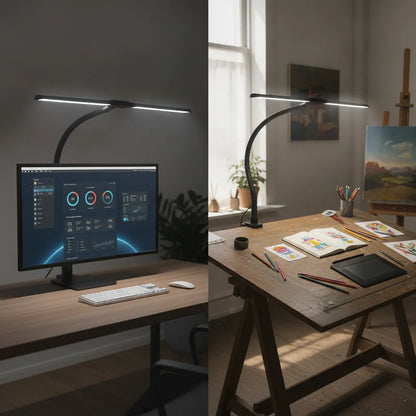 Lampe de bureau LED double tête — éclairage large