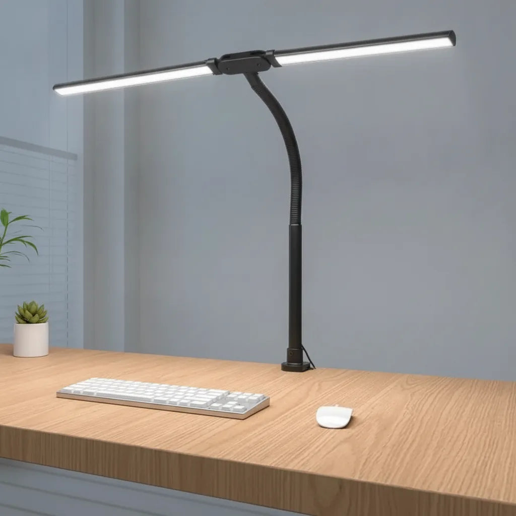 Lampe de bureau LED double tête — éclairage large
