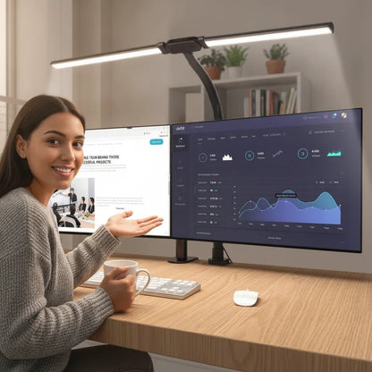 Lampe de bureau LED double tête — éclairage large