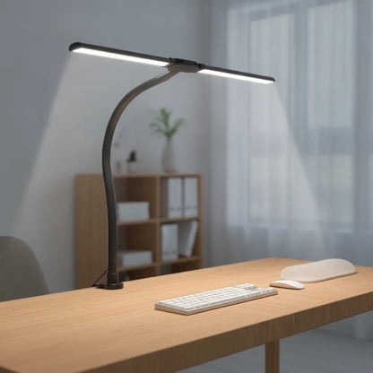 Lampe de bureau LED double tête — éclairage large